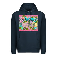 Navy happy easter mousepad Premium Hoodie - BarkalooDesign
