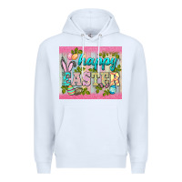 White happy easter mousepad Premium Hoodie - BarkalooDesign