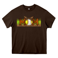 Chocolate Brown Baseball And Softball Mom Libbey Glass Heavy Core Tee - BundleAndBundleShop