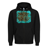 Black leopard turquoise Zipper Hoodie - RanaPortraitStore