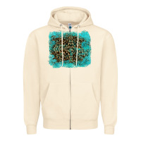 Sandshell leopard turquoise Zipper Hoodie - RanaPortraitStore