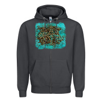 Smoke leopard turquoise Zipper Hoodie - RanaPortraitStore