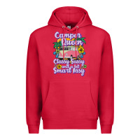 Cardinal camp camping camper queen classy sassy and a bit smart assycamper camp Premium Hoodie - linhVisuals