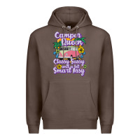 Coffee camp camping camper queen classy sassy and a bit smart assycamper camp Premium Hoodie - linhVisuals