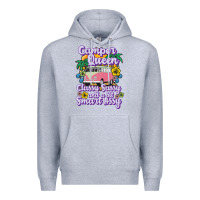 Heather Grey camp camping camper queen classy sassy and a bit smart assycamper camp Premium Hoodie - linhVisuals