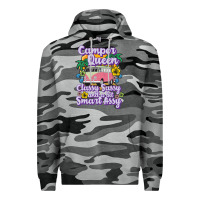 Slate Camo camp camping camper queen classy sassy and a bit smart assycamper camp Premium Hoodie - linhVisuals