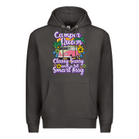Smoke camp camping camper queen classy sassy and a bit smart assycamper camp Premium Hoodie - linhVisuals
