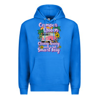 True Royal camp camping camper queen classy sassy and a bit smart assycamper camp Premium Hoodie - linhVisuals