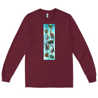 Burgundy dinosaurs pen wrap Long Sleeve Tee - Artiststas