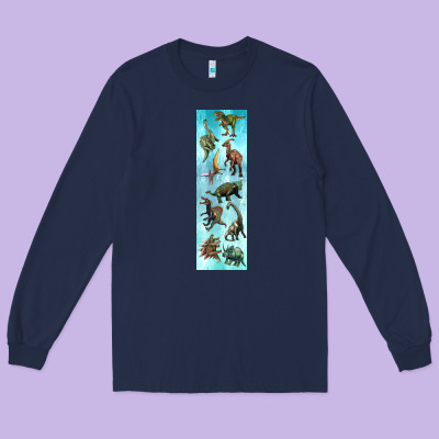 Dinosaurs Pen Wrap Long Sleeve Tee Designed By Artiststas
