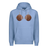 Colony Blue coconut bra easy adult halloween tiki party costume t shirt Premium Hoodie - linhVisuals