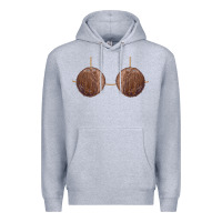 Heather Grey coconut bra easy adult halloween tiki party costume t shirt Premium Hoodie - linhVisuals
