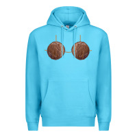 Ocean Blue coconut bra easy adult halloween tiki party costume t shirt Premium Hoodie - linhVisuals