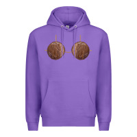 Purple coconut bra easy adult halloween tiki party costume t shirt Premium Hoodie - linhVisuals