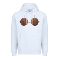 White coconut bra easy adult halloween tiki party costume t shirt Premium Hoodie - linhVisuals