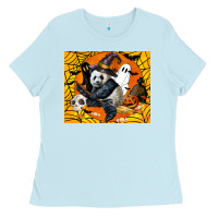 Baby Blue panda halloween Ladies Tee - LillyAllenDesigns
