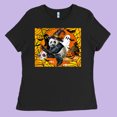 Panda Halloween Ladies Tee Designed By Lillyallendesigns