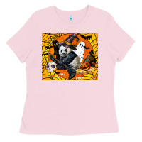 Bubblegum Pink panda halloween Ladies Tee - LillyAllenDesigns