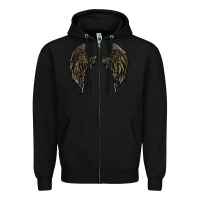Black leopard camouflage wings Zipper Hoodie - RanaPortraitStore