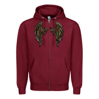 Burgundy leopard camouflage wings Zipper Hoodie - RanaPortraitStore