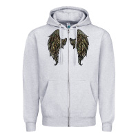 Heather Grey leopard camouflage wings Zipper Hoodie - RanaPortraitStore