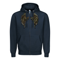 Navy leopard camouflage wings Zipper Hoodie - RanaPortraitStore