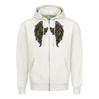 Oatmeal Heather leopard camouflage wings Zipper Hoodie - RanaPortraitStore