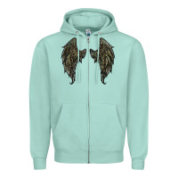 Seafoam leopard camouflage wings Zipper Hoodie - RanaPortraitStore