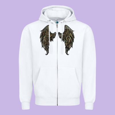 Leopard Camouflage Wings Zipper Hoodie Designed By Ranaportraitstore