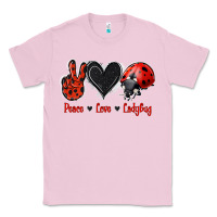 Bubblegum Pink Peace Love Ladybug Classic Tee - Jasminsmagicworld