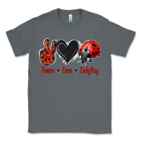 Charcoal Heather Peace Love Ladybug Classic Tee - Jasminsmagicworld