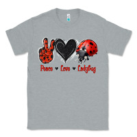 Heather Grey Peace Love Ladybug Classic Tee - Jasminsmagicworld