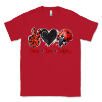 Red Peace Love Ladybug Classic Tee - Jasminsmagicworld