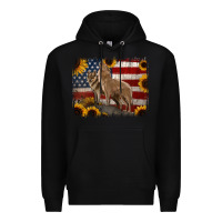 Black American Wolves with Sunflower Background Png Premium Hoodie - Jasminsmagicworld