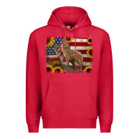 Cardinal American Wolves with Sunflower Background Png Premium Hoodie - Jasminsmagicworld