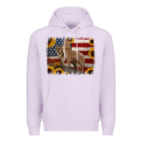Lilac American Wolves with Sunflower Background Png Premium Hoodie - Jasminsmagicworld
