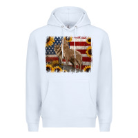 White American Wolves with Sunflower Background Png Premium Hoodie - Jasminsmagicworld