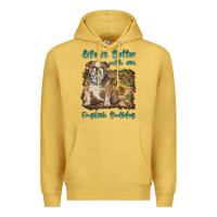 Antique Gold life is better with a english bulldog Premium Hoodie - BarkalooDesign