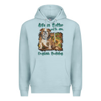Blue Mist life is better with a english bulldog Premium Hoodie - BarkalooDesign