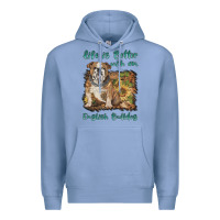 Colony Blue life is better with a english bulldog Premium Hoodie - BarkalooDesign