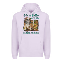 Lilac life is better with a english bulldog Premium Hoodie - BarkalooDesign