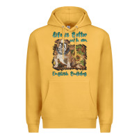 Mustard life is better with a english bulldog Premium Hoodie - BarkalooDesign