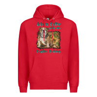 Red life is better with a english bulldog Premium Hoodie - BarkalooDesign