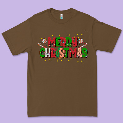 Festive Merry Christmas Greeting Premium Tee Designed By Cowhidedigitalart