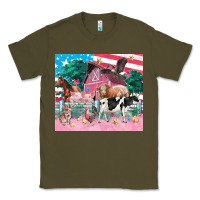 Army Green American farm animals tumbler 4th of july Classic Tee - FaDigitalArtStudio
