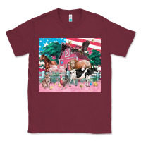 Burgundy American farm animals tumbler 4th of july Classic Tee - FaDigitalArtStudio