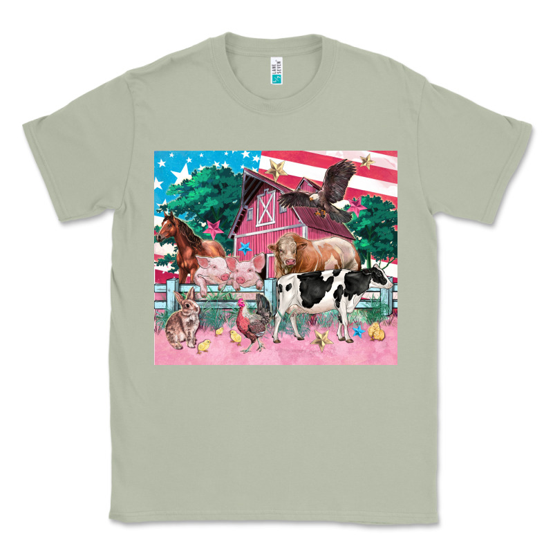 American Farm Animals Tumbler 4th Of July Classic Tee by FaDigitalArtStudio | Teevron