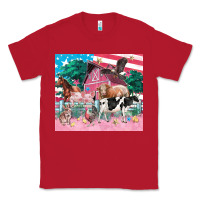 Red American farm animals tumbler 4th of july Classic Tee - FaDigitalArtStudio