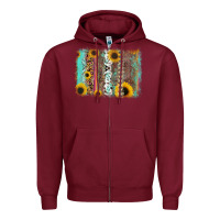 Burgundy aztec leopard turquoise sunflower background Zipper Hoodie - RanaPortraitStore