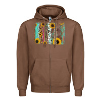 Chestnut aztec leopard turquoise sunflower background Zipper Hoodie - RanaPortraitStore